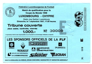 Ticket Luxembourg - Cyprus 07.09.1997 - Picture 1 of 1