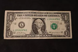 2017 ONE DOLLAR FANCY BIRTHDAY/ANNIVERSARY NOTE OCT 13, 1978 SN # L 10131978 E - Picture 1 of 2