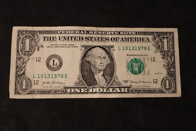 2017 ONE DOLLAR FANCY BIRTHDAY/ANNIVERSARY NOTE OCT 13, 1978  SN # L 10131978 E - Image 1 of 2