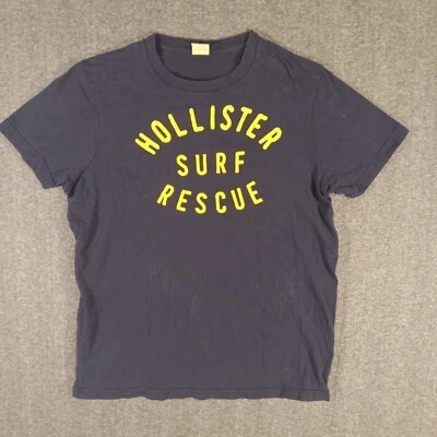 Hollister Surf Rescue Tshirt Youth XL Short Sleeve Crew Neck Black Embroidered - Image 1 of 4