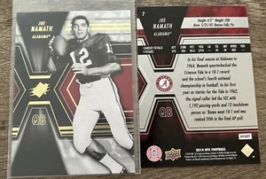 Tarjeta de fútbol americano 2014 Upper Deck SPX Joe Namath #7 Alabama Crimson Tide - Imagen 1 de 1