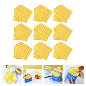 100 Pezzi Sacchetto Plaid Giallo Carta da Imballaggio Alimentare Snack - Foto 1 di 12