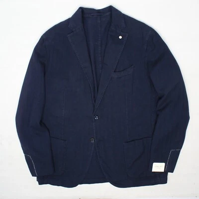 Nuevo con etiquetas Blazer Lubiam 1911 Para Hombres 46R Azul Marino Espiga Algodón Abrigo Deportivo Chaqueta Foto 1 de 4