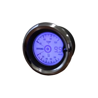 Autotecnica 3 in 1 LCD Water Temperature Oil Pressure & Volts Gauge Combo 4WD - Image 1 of 4