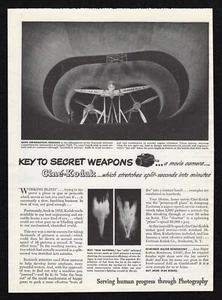 1943 Cine Kodak Photography Secret Weapons Movie Camera Stretches Time Print Ad - Bild 1 von 3