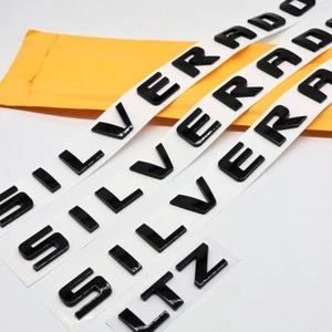 4Pcs Gloss Black Emblems Letter Badge Nameplate For SILVERADO LT 1500 2500 - Picture 1 of 5