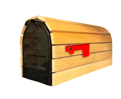Cedar Wrapped Mailbox- Extra Thick 3/4 Inch Real Cedar Slats On Steel Mailbox - Image 1 of 3