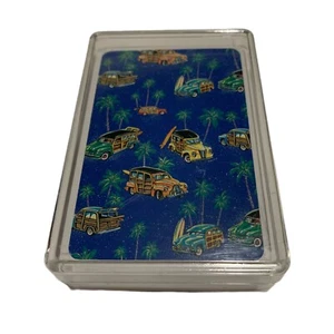 Vtg 2000 Island Heritage Woody Wagon With Surf Boards Eddy Y Playing Cards NEW - Picture 1 of 2