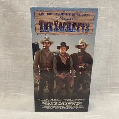 Louis L'Amour's The Sacketts (1979) VHS - Tom Selleck - Western - 2 Tape Boxset - Image 1 of 4