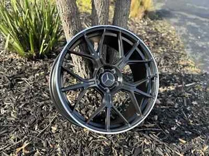 20x8.5 MERCEDES BENZ GLOSS BLACK WHEELS RIMS E300 S550 S560 S580 S63 E63 - Picture 1 of 6