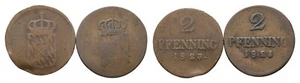 Bayern Konvolut Cu 2 Pfennig 1823 und 1825 stampsdealer - Bild 1 von 1