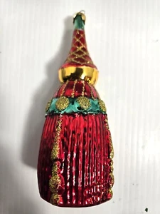 VINTAGE HAND BLOWN POLISH CHRISTMAS BELL ORNAMENTS 6" AND 4" - Picture 1 of 2