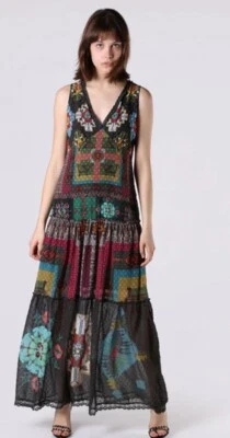 Maxi Vestido Desigual Nuevo Con Etiquetas Nicole Azteca Estampado Suroeste Boho Talla 8, 42 EU Foto 1 de 4