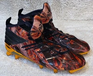 ADIDAS Freak X Kevlar Mid Black Orange TD Football Cleats NEW Mens 8.5 - Picture 1 of 9