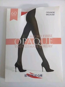 Sentelegri orange blickdichte Strumpfhose Medium (bis 42") 60 Den weiche Mikrofaser - Bild 1 von 5