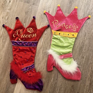 Set Calze Natalizie Madre e Figlia 20" Regina e Principessa Velluto Royalty - Foto 1 di 9