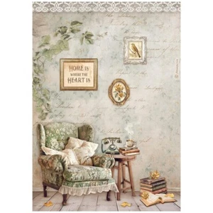 Stamperia A4 PAPEL ARROZ - ARMONÍA DORADA - SILLA - Decoupage - Imagen 1 de 1