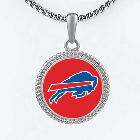 Buffalo Bills Womens Mens Round Link Chain Pendant Necklace w Gift Pkg D22 Cover
