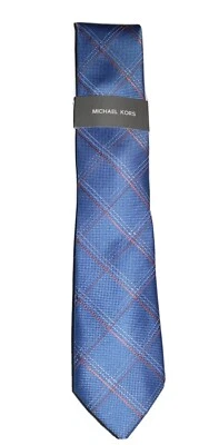 Precio de venta sugerido por el fabricante $70 Michael Kors para hombre tablero y línea cuadrícula a cuadros corbata azul nuevo Foto 1 de 2