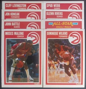 1989-90 FLEER MASTER TEAM SET 8/8 ATLANTA HAWKS MOSES MALONE HOF [2] MINT 05059 - Picture 1 of 10
