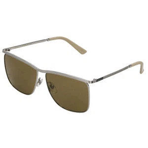 Gucci MAN Sunglasses GG0821S SILVER-SILVER-BROWNnewarticleWithGuccicase - Picture 1 of 7