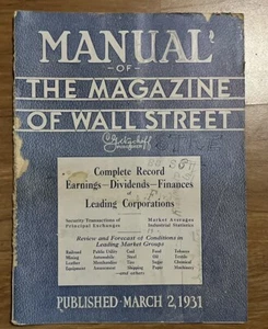 1931 Zeitschrift der Wall Street Wyckoff Vorspiel zur Großen Depression - Bild 1 von 5