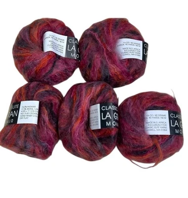 Classic Elite La Gran 5 Skeins Purple Orange Pink Mohair Yarn 90 Yds - Image 1 of 4