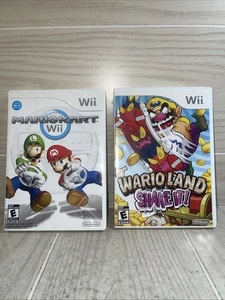 Wii lote de 2 Mariokart & Warioland Shake It Nintendo (¡SOLO FUNDAS!)  Sin disco - Imagen 1 de 4