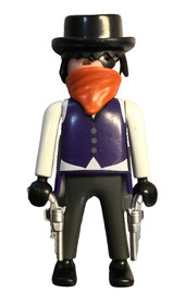 Playmobil,GENTLEMAN BANDIT,OUTLAW,SILVER PISTOLS,TOP HAT,BRAND NEW