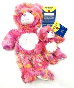 Build A Bear Endless Hugs Teddy Bear Pink Tie Dye NWT Unstuffed + MINI Bear Lot - Picture 1 of 16