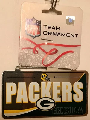 Ornamento colgante de metal con matrícula del equipo de la NFL de los Green Bay Packers - 4" x 2" - NUEVO Foto 1 de 2