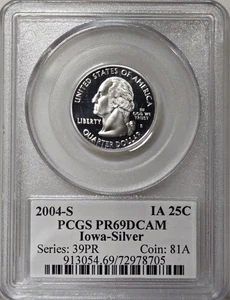 2004-S 25C PCGS PR69DCAM - Silver Iowa Quarter - Picture 1 of 2