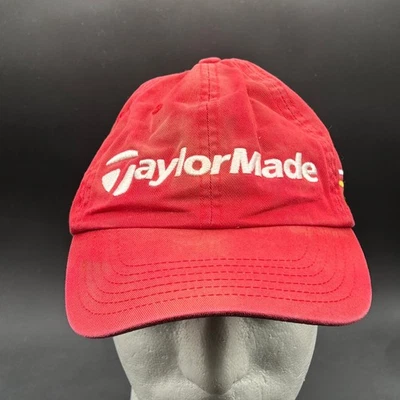 Gorra de golf TaylorMade para hombre ajustable roja desteñida con logotipo R7 bordado Foto 1 de 4