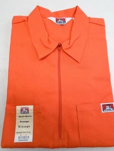 Camicia Ben Davis manica corta tinta unita 1/2 zip nuova con etichetta - Foto 1 di 6