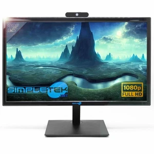 22" Monitor Screen Panel HDMI Computer PC with Webcam Camcorder - Picture 1 of 8