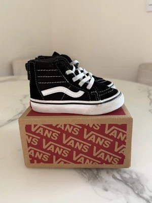 Vans SK8-Hi Top Cremallera Negro/Blanco Niños Pequeños Zapatos de Skate Tenis Talla 6 Foto 1 de 4