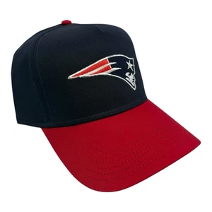 NEW ENGLAND PATRIOTS BLUE RED BASEBALL A FRAME HAT 5 PANEL MID CROWN SNAPBACK 2 - Picture 1 of 3