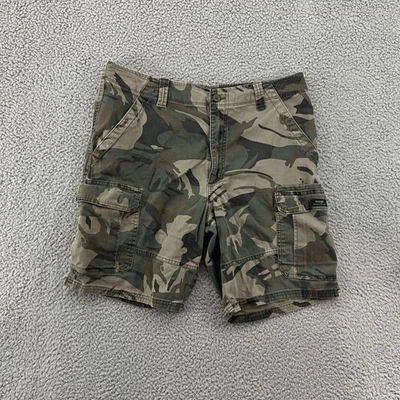 Wrangler Cargo Shorts Men 36 Green Camo Relaxed Fit Utility Pockets Outdoor Army - Image 1 of 4