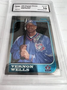 Vernon Wells Blue Jays 1997 Bowman Rookie RC # 284 grado 10 L@@K - Imagen 1 de 2