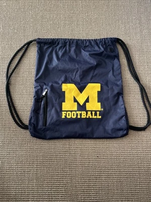 New Michigan Wolverines NCAA Drawstring Bag Backpack Cinch Book Sack NEW - Image 1 of 4