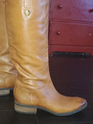 Botas de montar Sam Edelman Penny Congac de cuero marrón hasta la rodilla para mujer talla 7,5 Foto 1 de 4