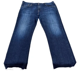 AG Adriano Goldschmied Denim Jeans Dark Wash Frayed Hem Relaxed Fit Size 40x34 - Picture 1 of 10