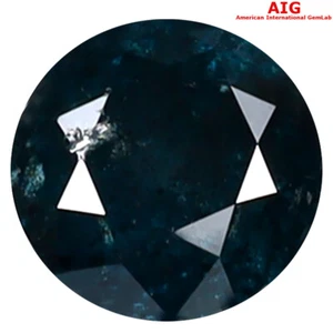 1.18 ct AIG CERTIFIED AMAZING ROUND (6 X 6 MM) GENUINE GREENISH BLUE DIAMOND - Picture 1 of 4
