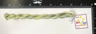 Dinky Dyes #16 Lemon Mint 100% Silk Embroidery Thread 8 Mtrs Cross Stitch - Image 1 of 3