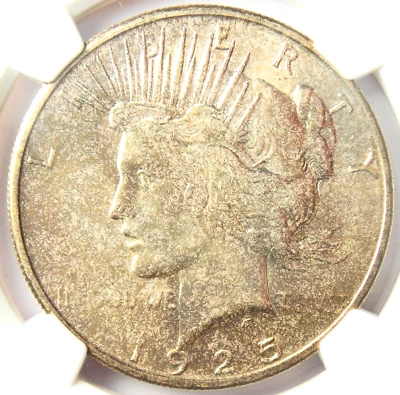 1925-S Peace Silver Dollar $1 - Certified NGC MS64+ Plus - Rare Plus Grade! - Image 1 of 4