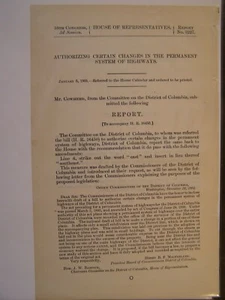 Government Report 1905 Authorizing Changes in the Permanent System of Highways - Foto 1 di 1