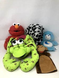 Lot of 5 Soft Hand Puppets - Elmo Sesame Street Care Bears Toy Stuffed Animals - Picture 1 of 24