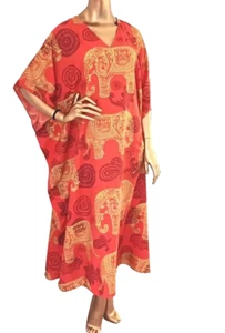 Women Kaftan Animal Print Long maxi African Holiday Summer Dress light Loose fit - Picture 1 of 8
