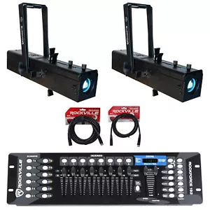 (2) Eliminator American DJ IKON PROFILE Plus RDM GOBO Projectors+DMX Controller - Picture 1 of 12