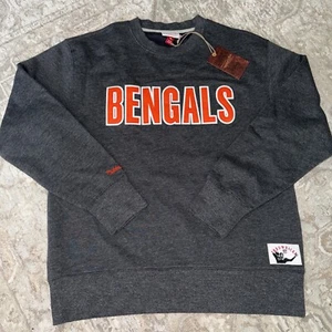 CINCINNATI BENGALS Mens Mitchell & Ness Crewneck Sweatshirt Gray Size Large - Picture 1 of 4